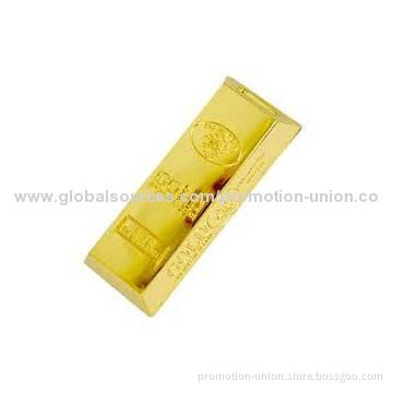 Gold Bar USB Flash Drive, 4GB Memory, Suitable for Promotional Gifts